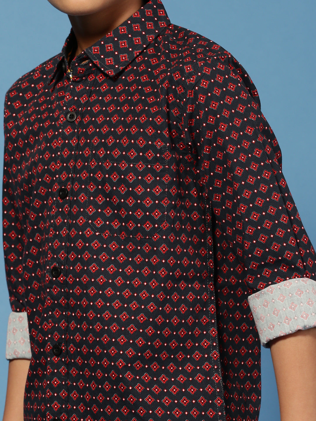 PIPIN Boys Printed Shirt Black