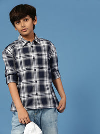 PIPIN Boys Printed Shirt Navy Blue