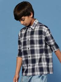 PIPIN Boys Printed Shirt Navy Blue