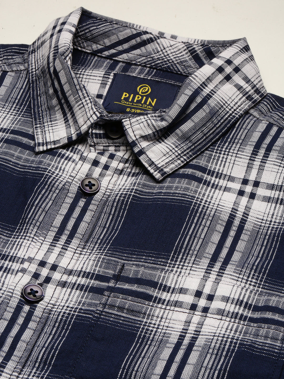 PIPIN Boys Printed Shirt Navy Blue