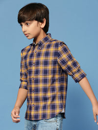 PIPIN Boys Printed Shirt Mustard Yellow