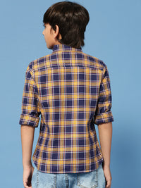 PIPIN Boys Printed Shirt Mustard Yellow