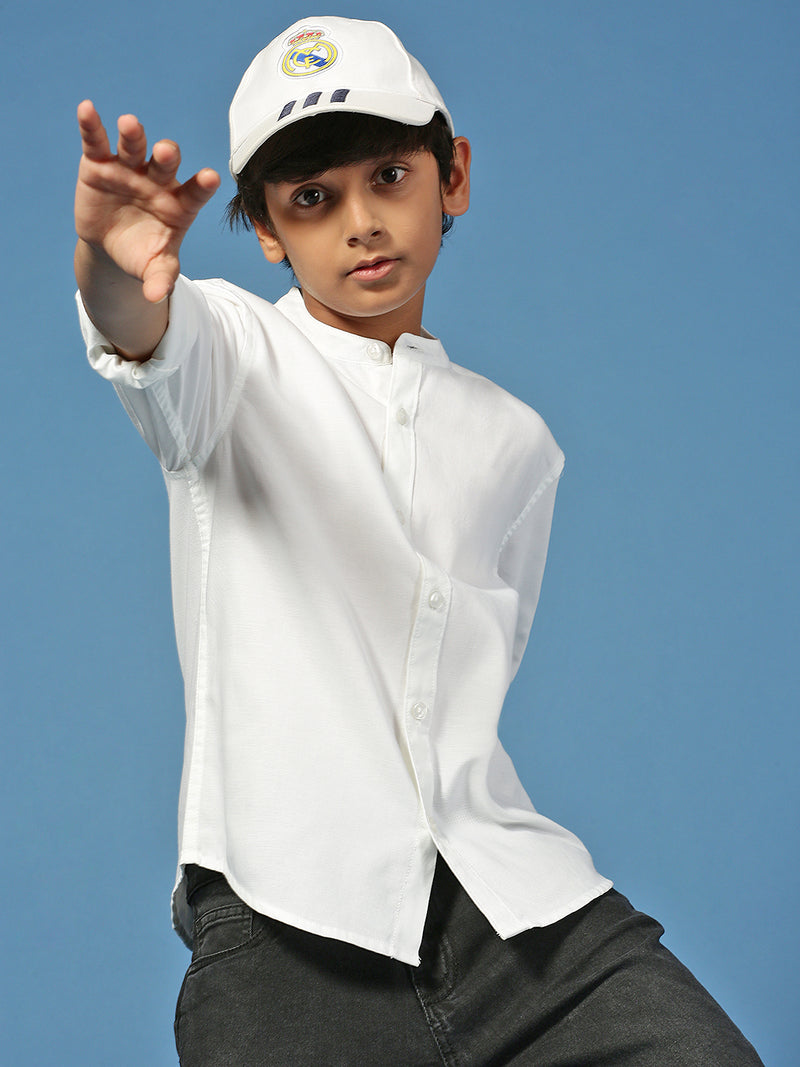 PIPIN Boys Printed Shirt White