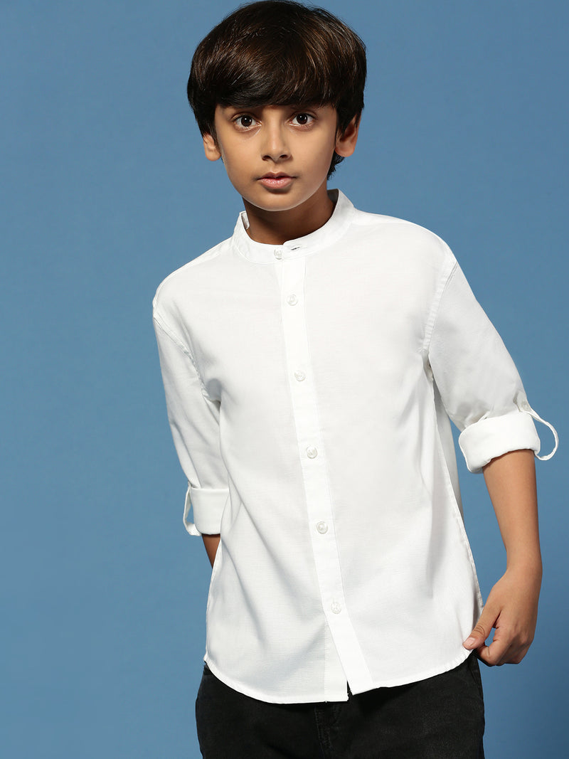 PIPIN Boys Printed Shirt White