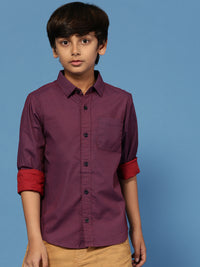 PIPIN Boys Solid Shirt Violet