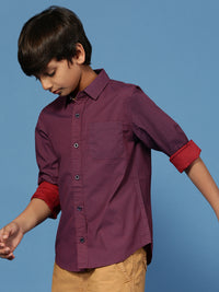 PIPIN Boys Solid Shirt Violet