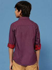 PIPIN Boys Solid Shirt Violet