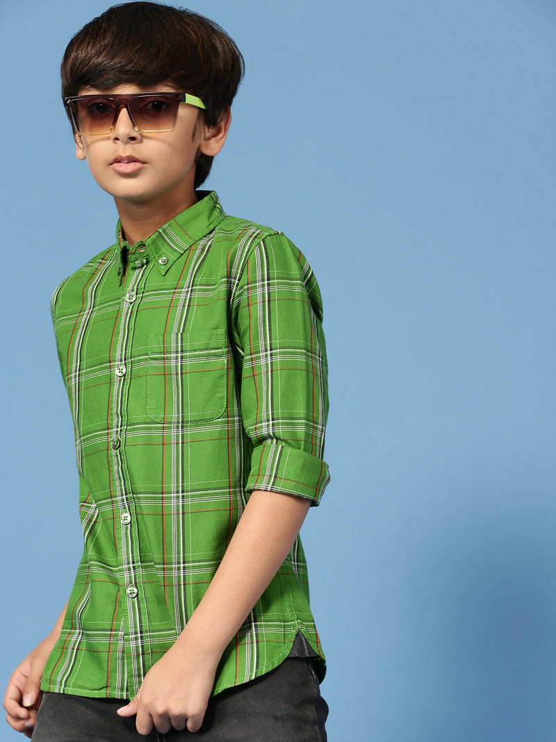 PIPIN Boys Printed Shirt Green