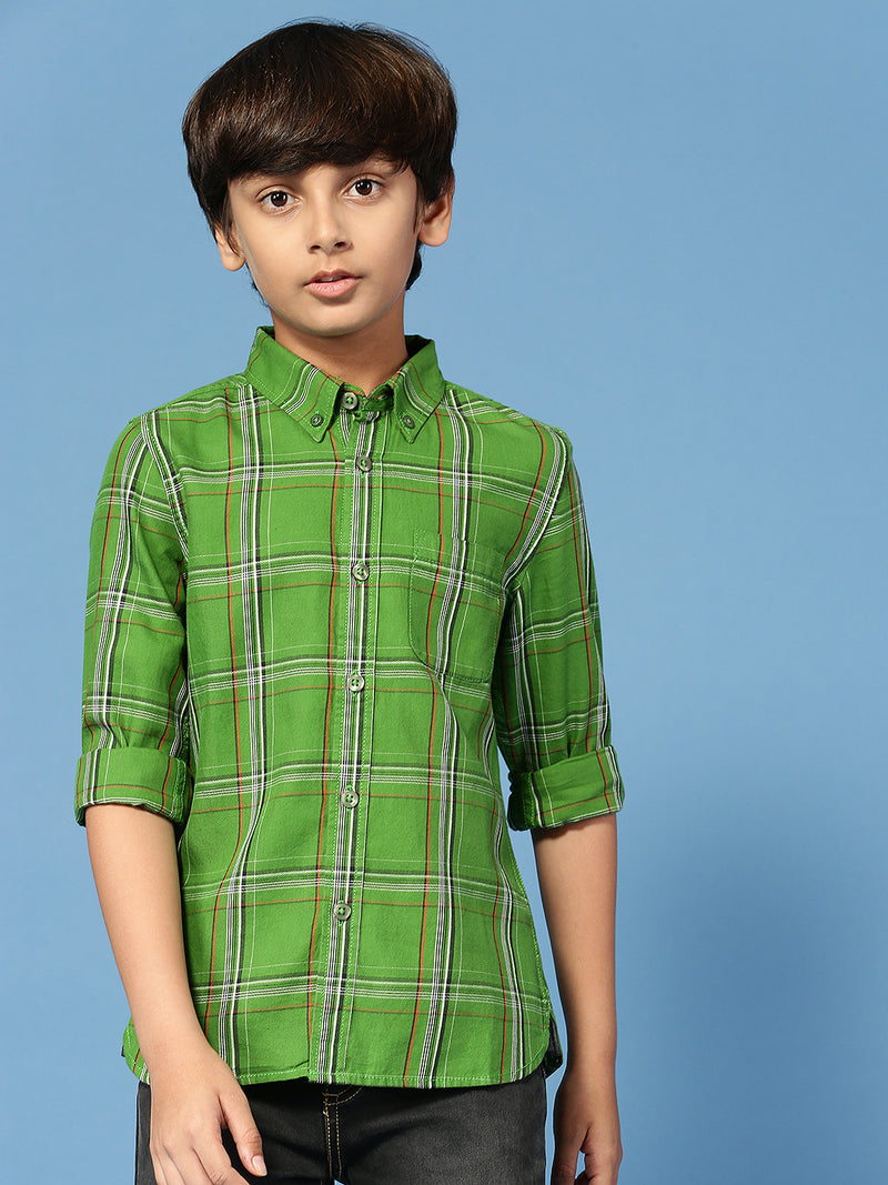 PIPIN Boys Printed Shirt Green