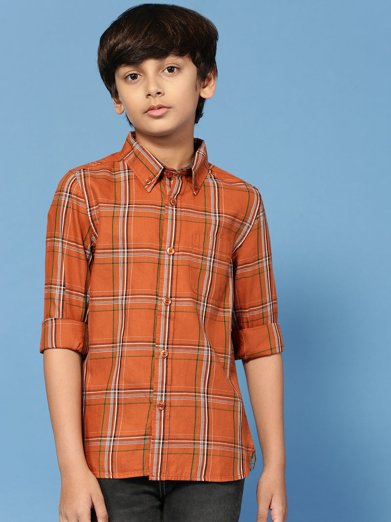 PIPIN Boys Printed Shirt Orange