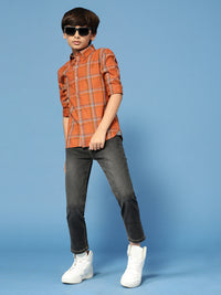 PIPIN Boys Printed Shirt Orange