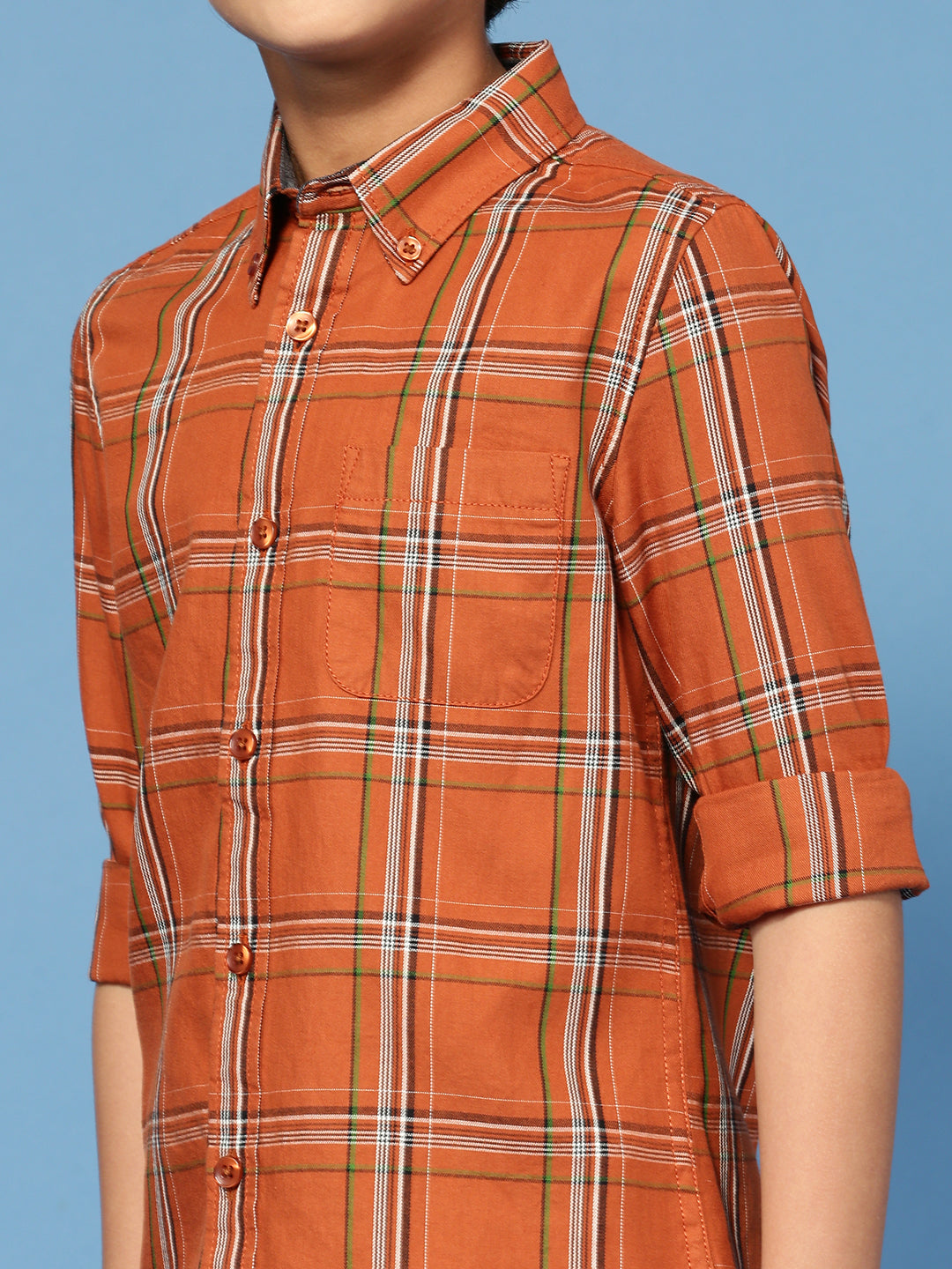 PIPIN Boys Printed Shirt Orange