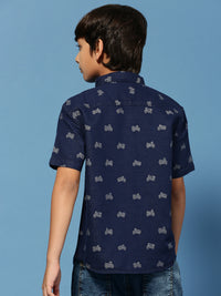 PIPIN Boys Printed Shirt Blue