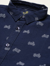 PIPIN Boys Printed Shirt Blue