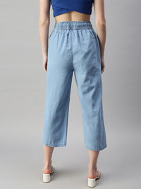 Ladies Crop Palazzo Ice Blue