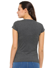 De Moza -Ladies Half Sleeve Anthra Melange top - De Moza