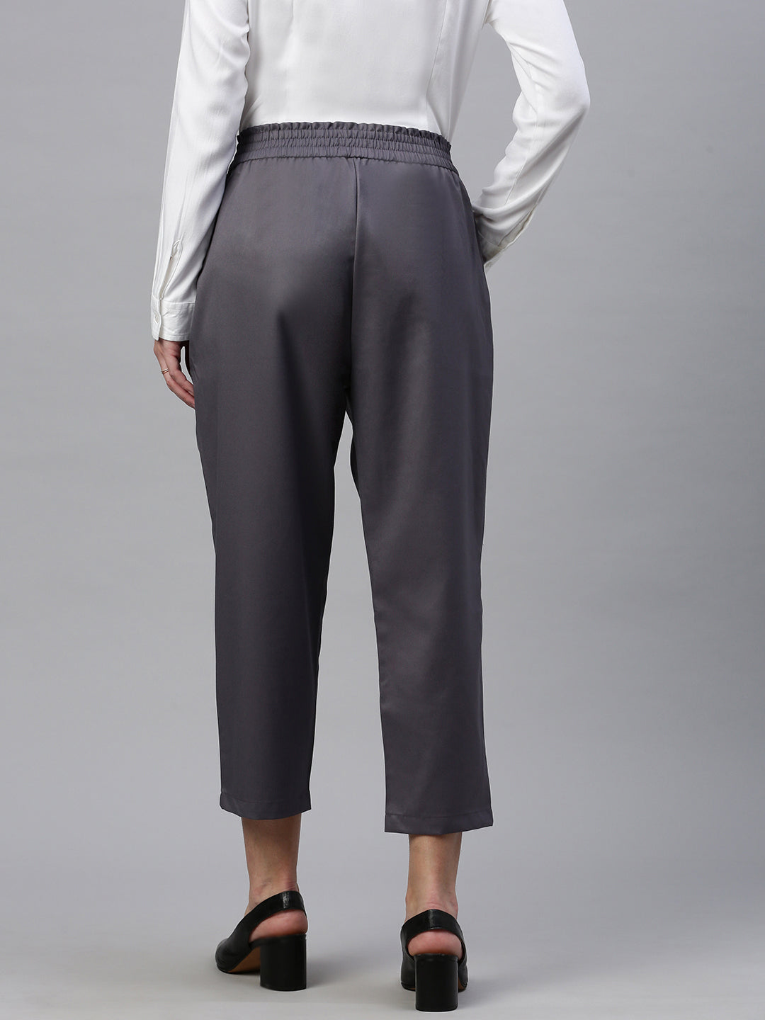 De Moza Women Formal Pant Light Grey