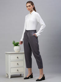 De Moza Women Formal Pant Light Grey