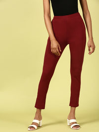 Women's Needle Pants Maroon - De Moza