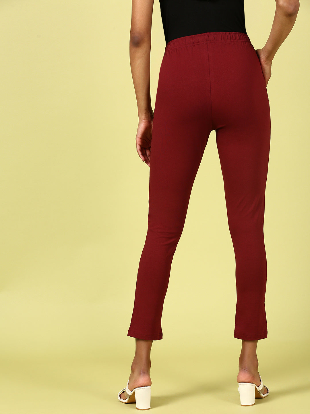 Women's Needle Pants Maroon - De Moza