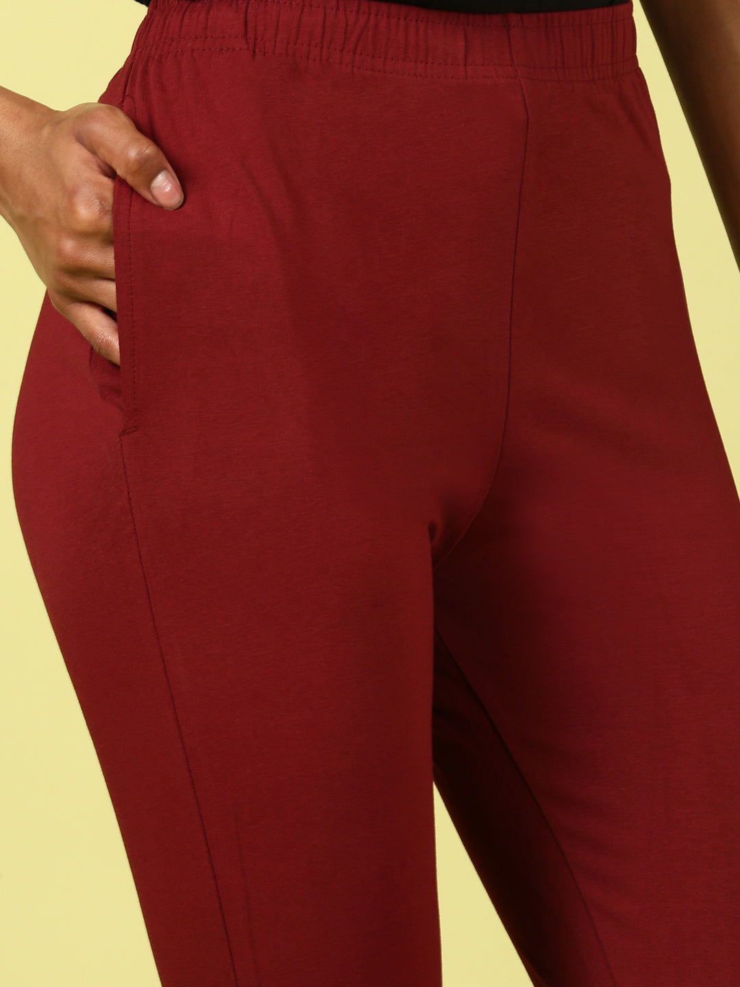 Women's Needle Pants Maroon - De Moza