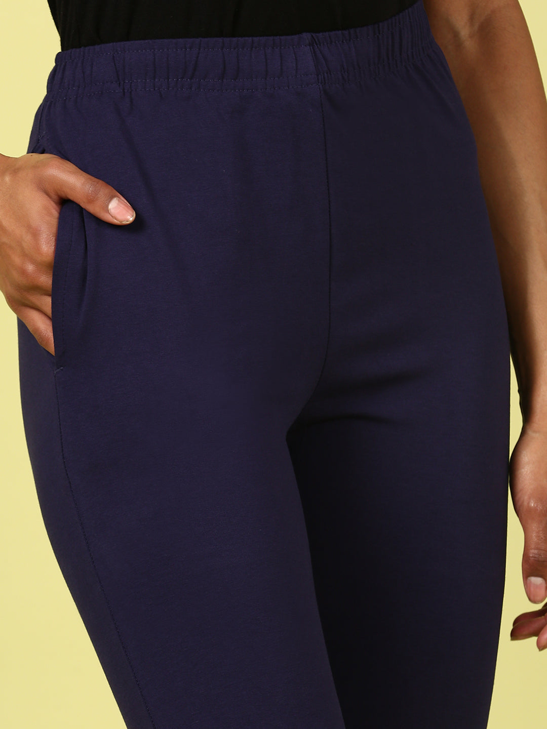 Women's Needle Pants Navy Blue - De Moza