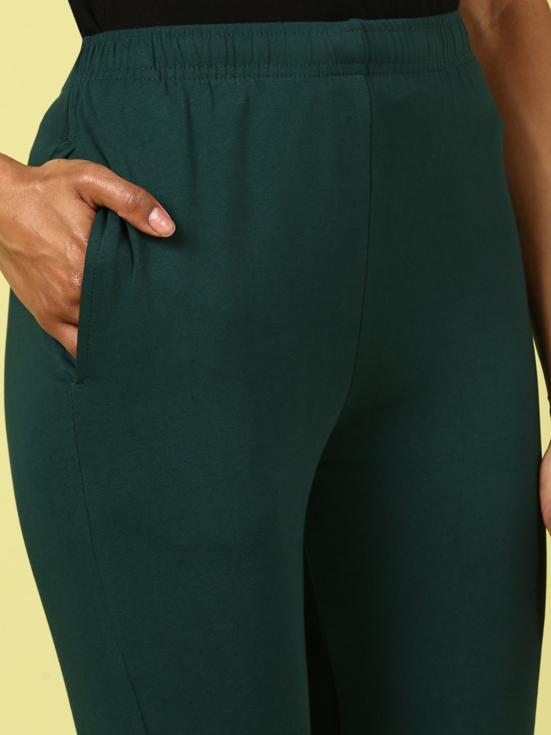 Women's Needle Pants Bottle green - De Moza