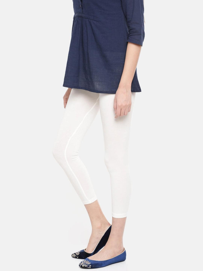 De Moza - Women's 3/4th Leggings White - De Moza