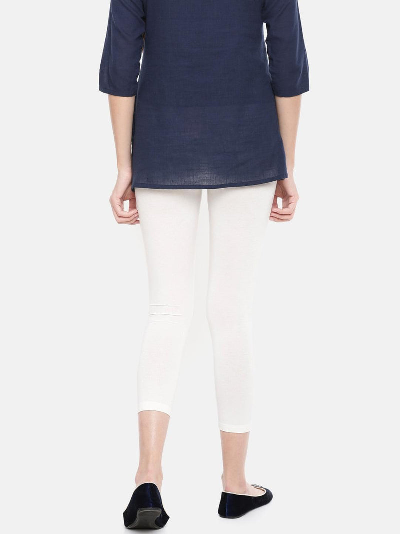 De Moza - Women's 3/4th Leggings White - De Moza