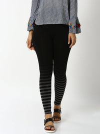 De Moza - Ladies Placement Print Active Wear Leggings Black - De Moza