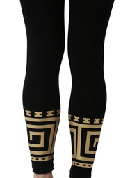 De Moza - Printed Ankle Length Leggings Black - De Moza