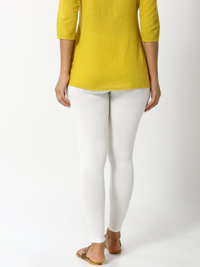 De Moza - Ladies Ankle Length Leggings Offwhite - De Moza
