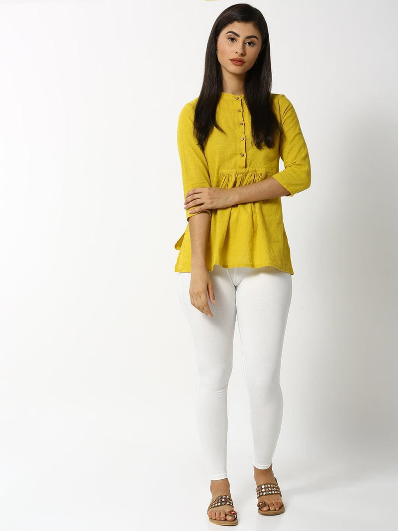 De Moza - Ladies Ankle Length Leggings Offwhite - De Moza
