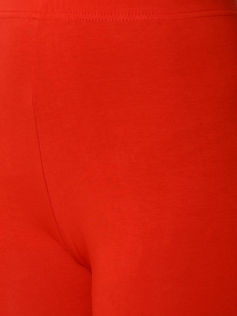 De Moza -Women's Red Leggings Premium Ankle Length - De Moza