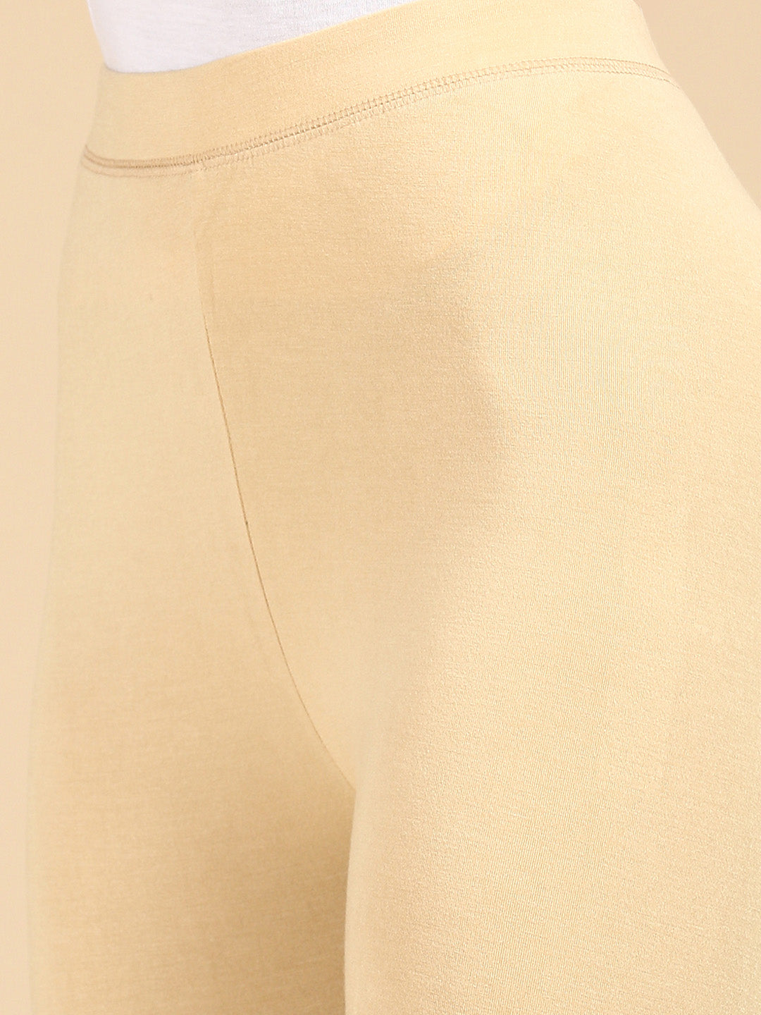 Ankle Length Leggings Viscose-Beige - De Moza