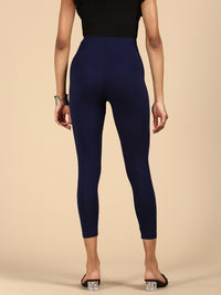 Ankle Length Leggings Viscose-Dark Navy Blue - De Moza