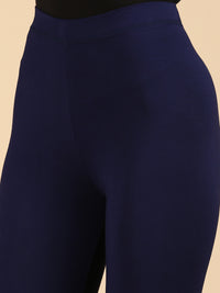 Ankle Length Leggings Viscose-Dark Navy Blue - De Moza