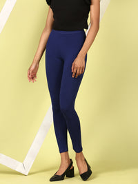 Ankle Length Leggings Viscose-Navy Blue - De Moza