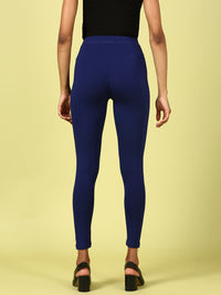 Ankle Length Leggings Viscose-Navy Blue - De Moza