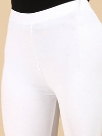 Ankle Length Leggings Viscose-White - De Moza