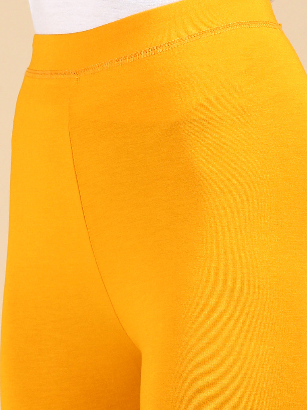 Ankle Length Leggings Viscose-Dark Yellow - De Moza