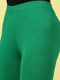 Ankle Length Leggings Viscose-Emerald Green - De Moza