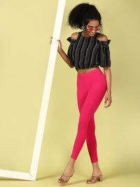 Ankle Length Leggings Viscose-Fuchsia - De Moza