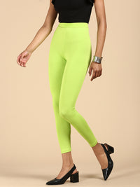 Ankle Length Leggings Viscose-Lime - De Moza