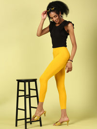 Ankle Length Leggings Viscose-Mustard - De Moza