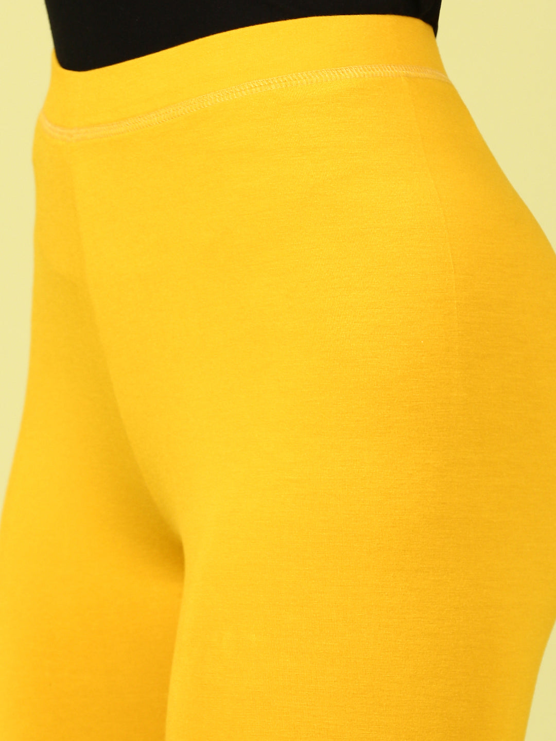 Ankle Length Leggings Viscose-Mustard - De Moza