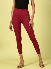 Ankle Length Leggings Viscose-Wine - De Moza