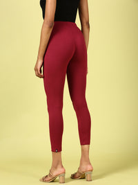 Ankle Length Leggings Viscose-Wine - De Moza