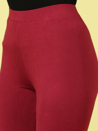 Ankle Length Leggings Viscose-Wine - De Moza