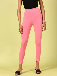 Ankle Length Leggings Viscose-Rani Pink - De Moza